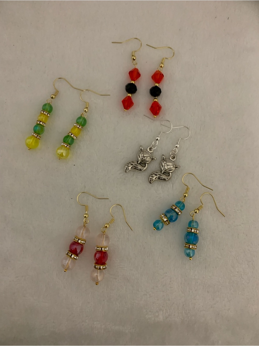 Handmade Multicolor Beaded Drop Earrings - Assorted Colors